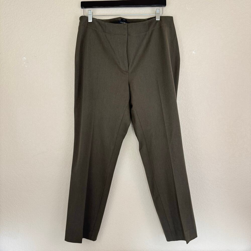 NEW Talbots Pants Womens 14 WP Petite Plus Size Curvy Olive Ankle Dress Career